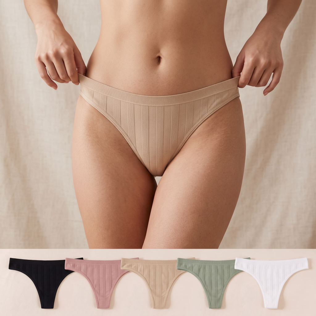 Kit 12 Calcinhas Tanga Textura Conforto Importada Sem Costura Confortável Academia Dia a Dia Canelada