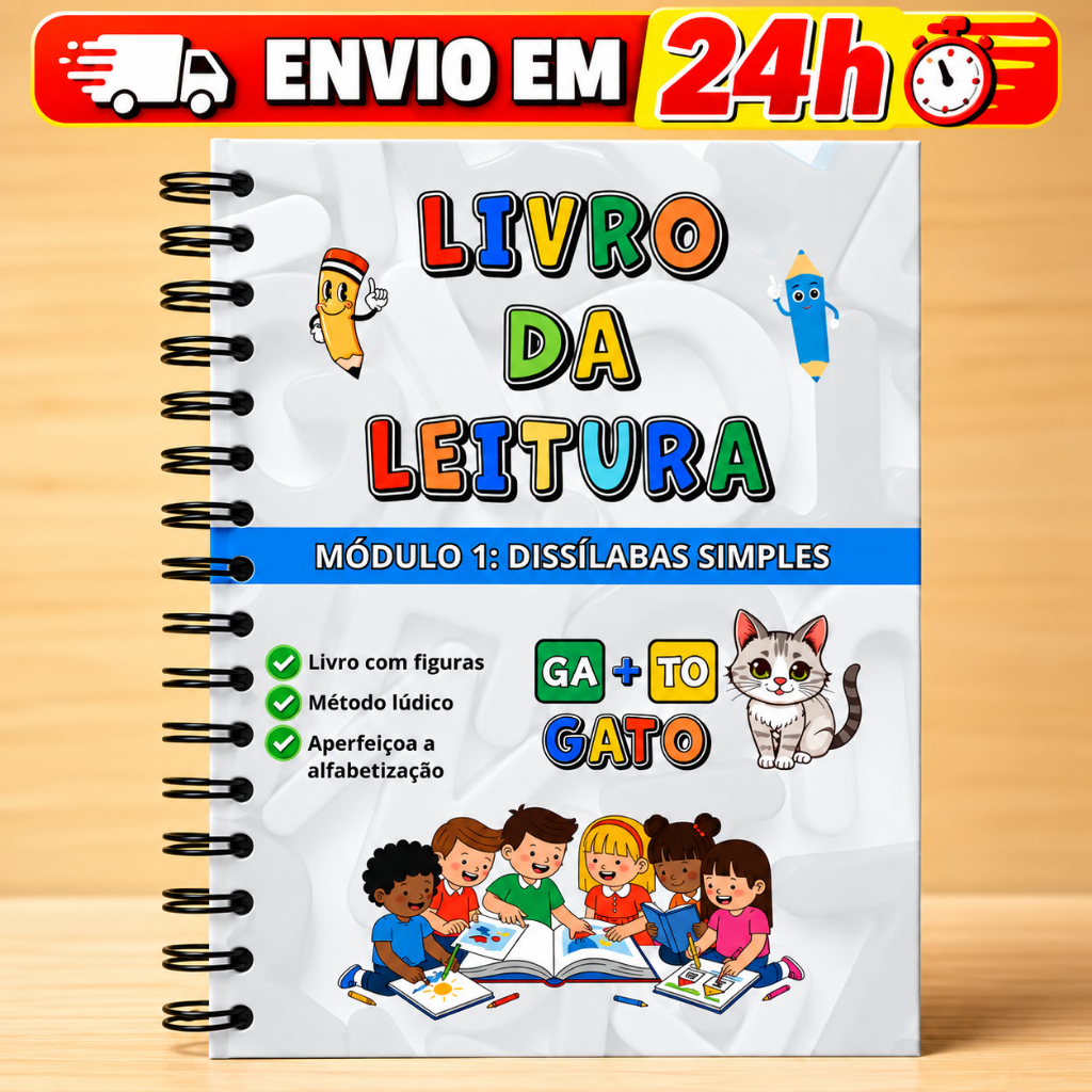 Livro Infantil Alfabetização Aprender a Ler com Sílabas