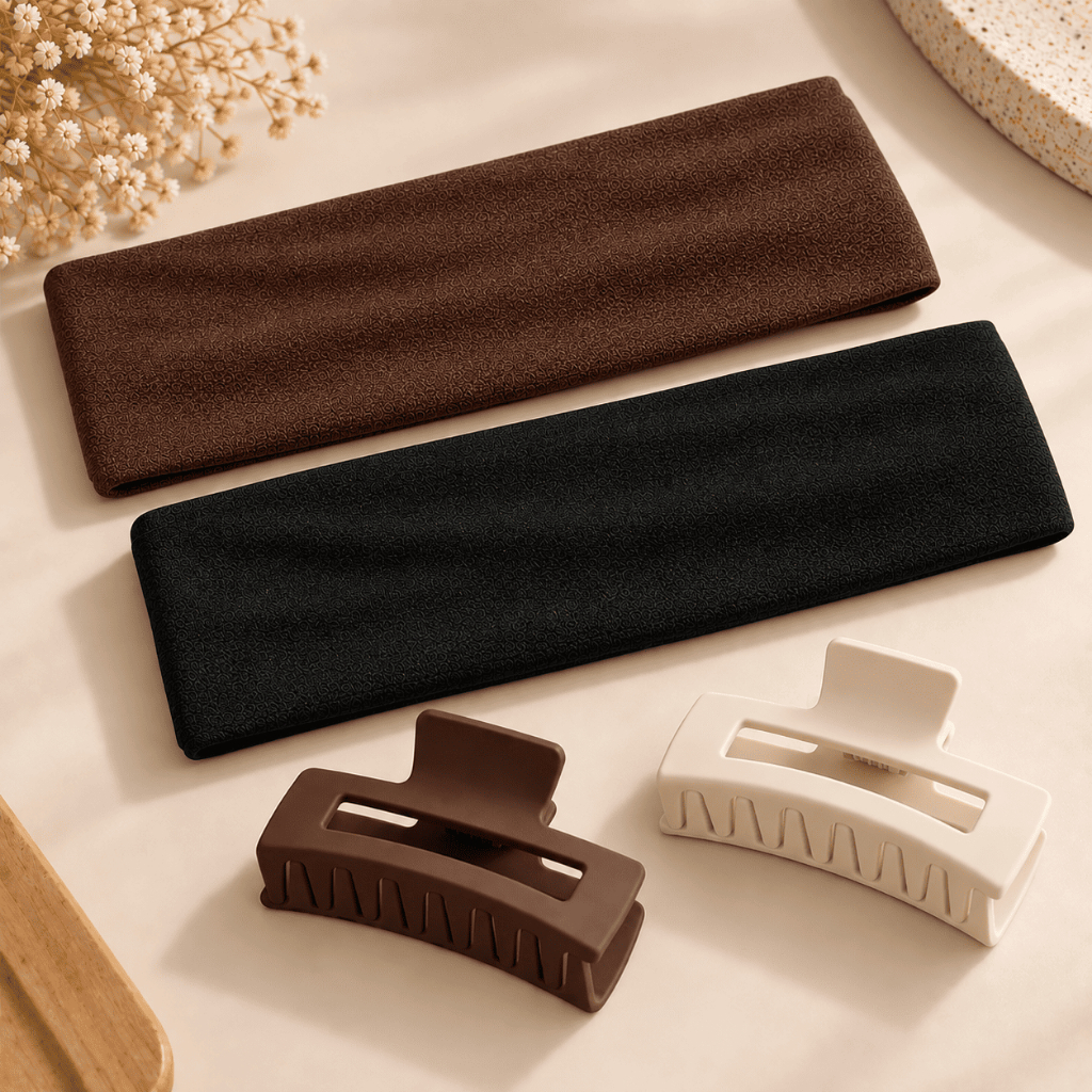Faixas de Cabelo Kit com 1, 3, 4 ou 5 Faixas, Branco, Preto, Marrom e Bege, Penteados e Esportes