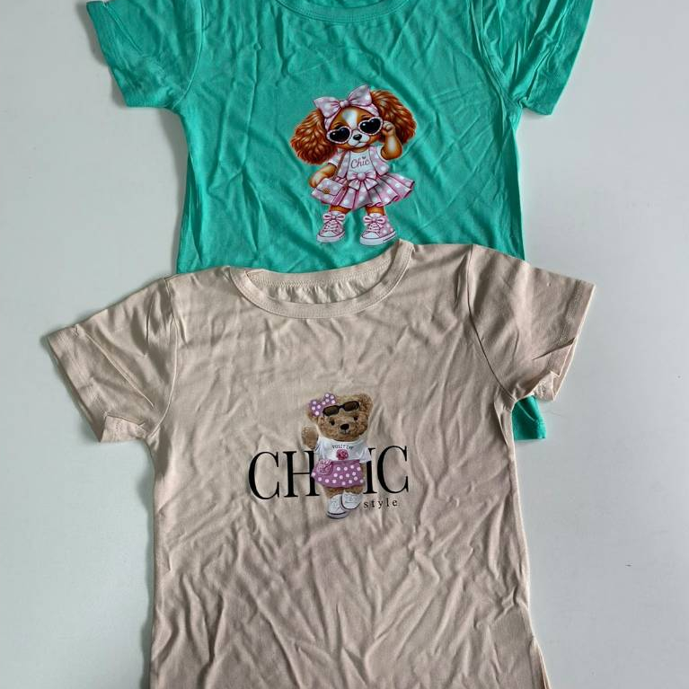 Kit 2, 3 ou 4 Camiseta Feminina Infantil Blusinha Estampada Menina Tam 6 ao 10 Cores Sortidas