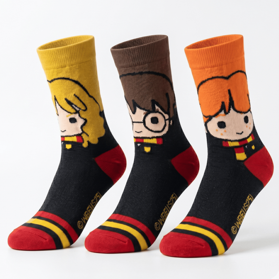 Meia Infantil Menino Harry Potter Personagem Cano Médio Divertida Unissex Geek