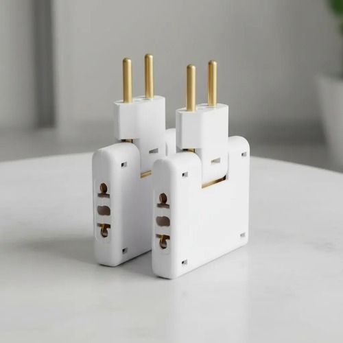Kit 2 Adaptador Tomada T Benjamim Slim Articulado Dobrável 10A 20A 3 Entradas Bivolt Plugue Novo Padrão Flex 3 em 1 — imagem 2 de 2