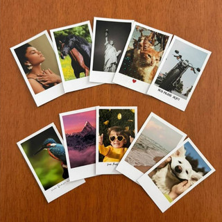 Impressão de Fotos Premium com Proteção UV | Tamanho Mini Polaroid | Acabamento Tradicional ou Glitter | Kit 10 fotos