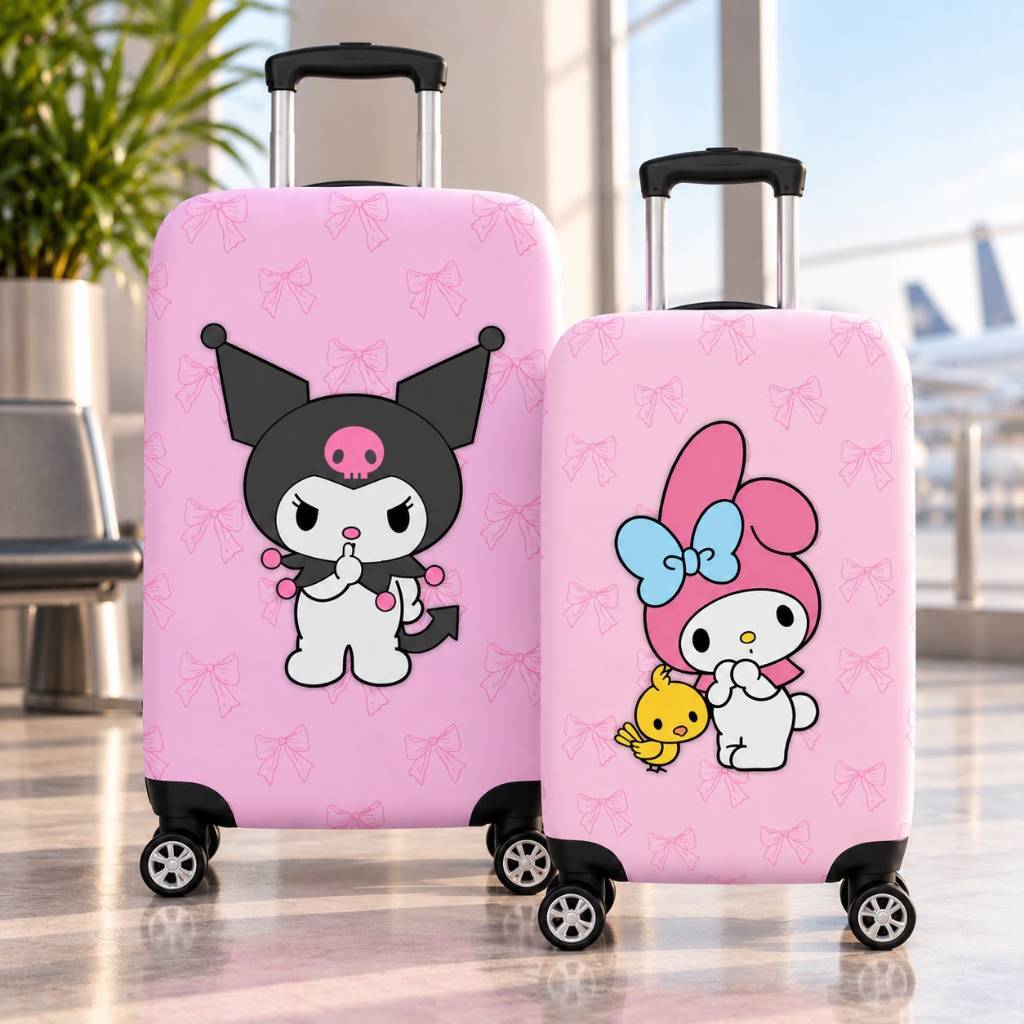 Capa Protetora Para Mala De Viagem Suplex Estampas Kuromi My Melody Infantil