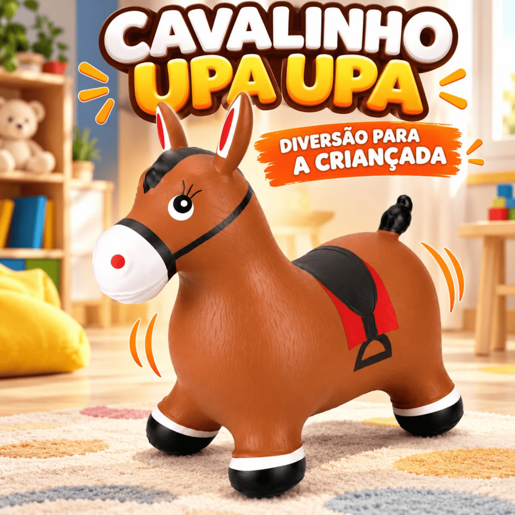 Cavalinho Inflável Infantil Com Som Upa Upa Para Equilíbrio E Desenvolvimento