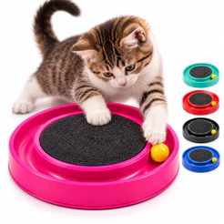 Arranhador Gato Redondo com Bolinha Brinquedo Interativo Carpete Antiestresse Relax Pet
