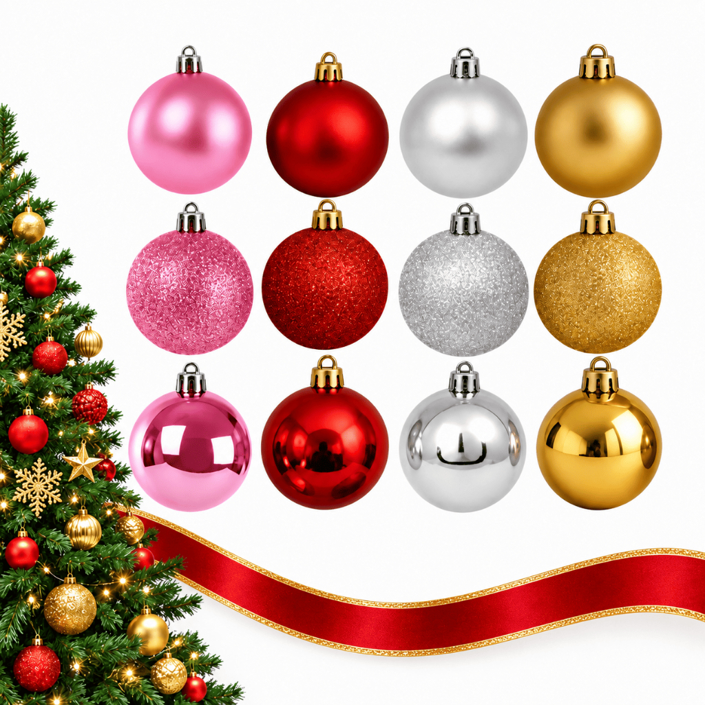 Kit 15 e 30 Bolinhas Enfeite Árvore De Natal 3cm Mista Lisa Fosca Glitter Decoração Natalina Vermelha e Dourada