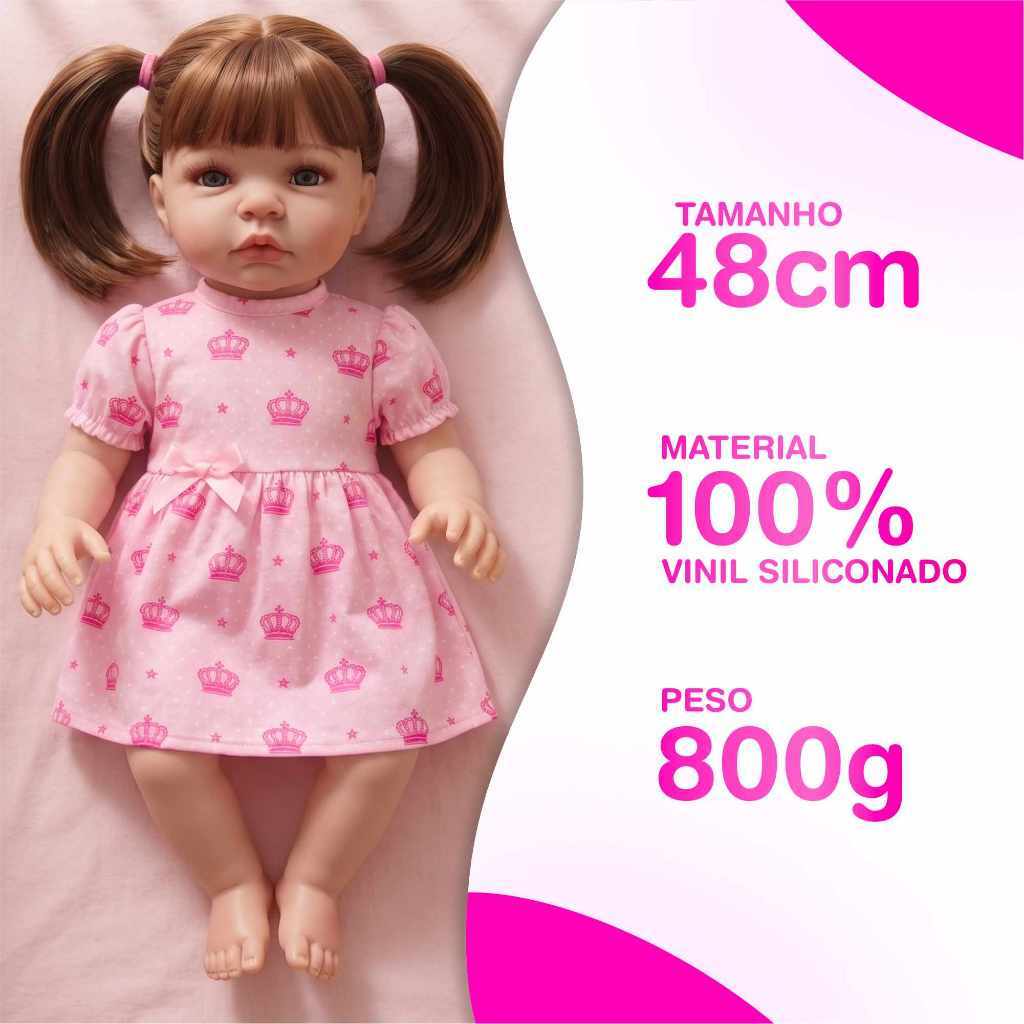Bebê Reborn Silicone Boneca Menina Realista Pode Dar Banho · foto 2