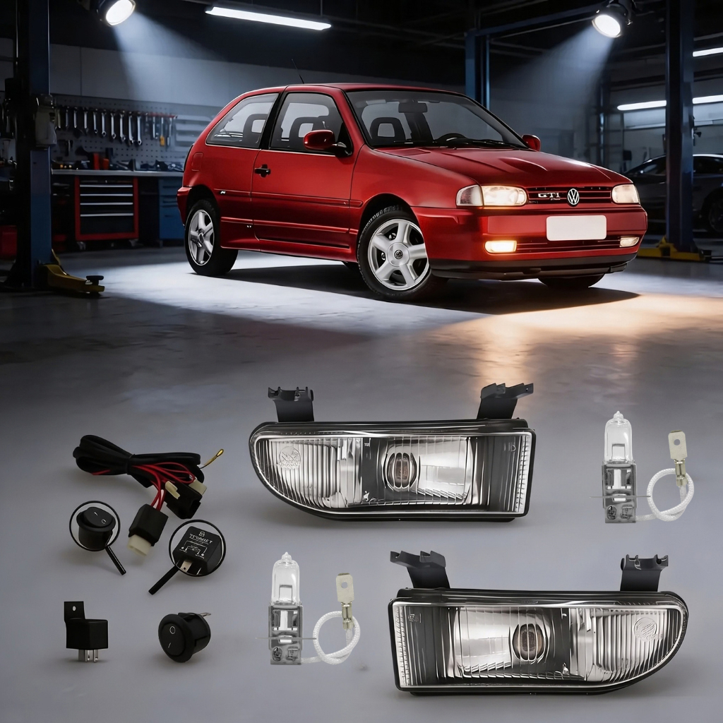 Kit Par Farol auxiliar Milha Neblina  Gol, Parati e Saveiro Bola G2 - 1995 1996 1997 1998 1999