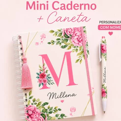 caderno-agenda, personalizada acompanha caneta
