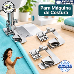 Kit 3 Calcadores Sapata Barra Bainha Enrolada 12mm 19mm 25mm - Máquinas domésticas e retas industriais