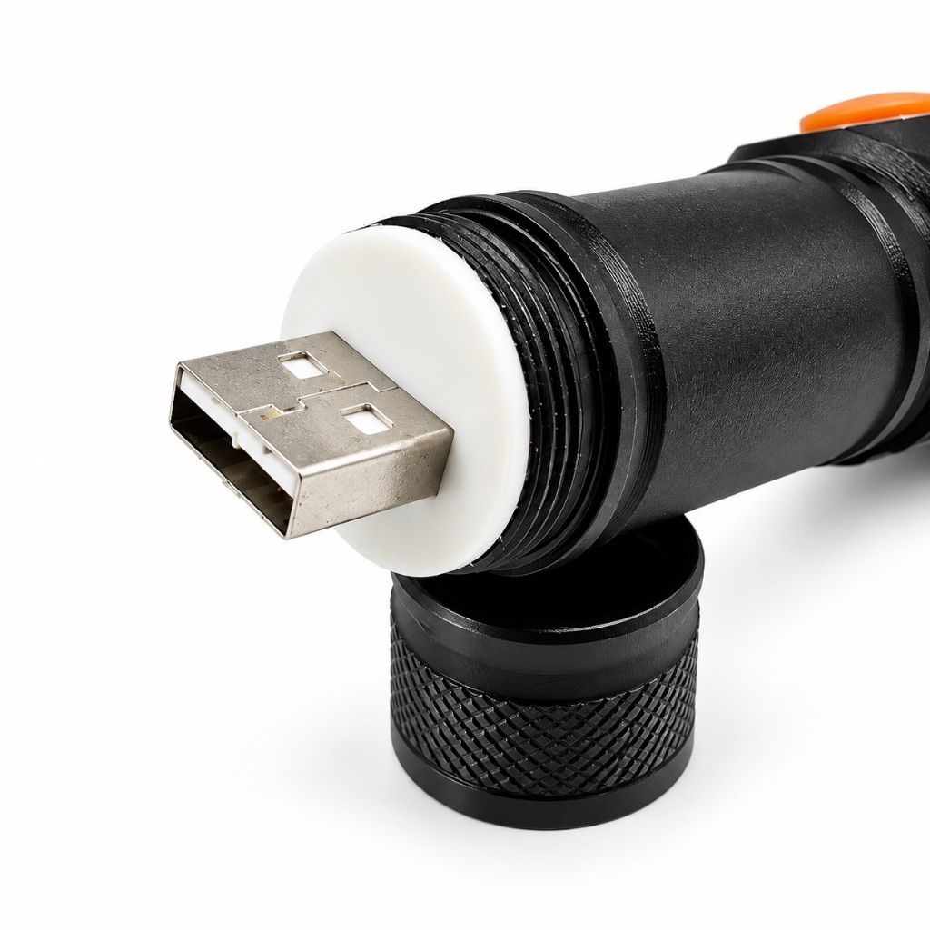 Mini Lanterna Profissional Tática Led 128000W Recarregavel Usb Prática T6 — imagem 2 de 2