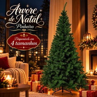 Arvore De Natal Pinheiro 1,5m 1,8m 2,1m 2,4m Tamanho até 1500 Galhos Tradicional Decoração
