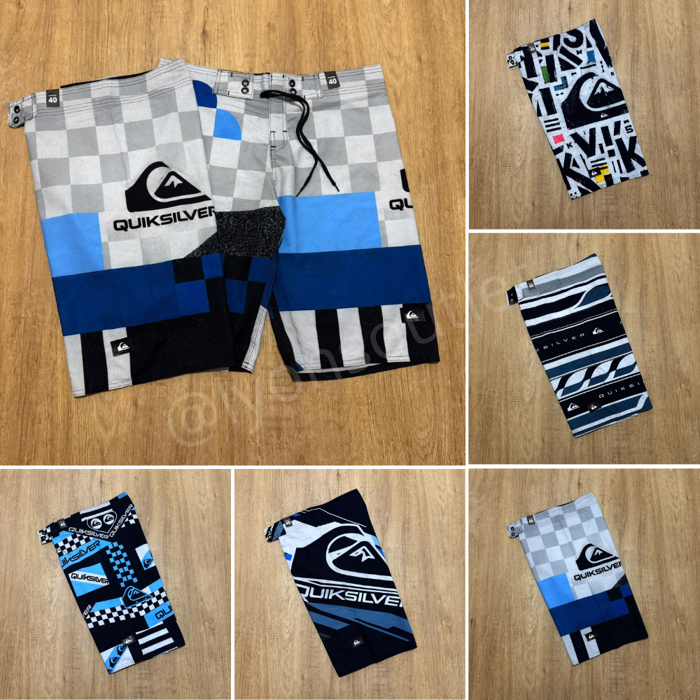 Bermuda Quiksilver Elastano Tactel Estampada Praia
