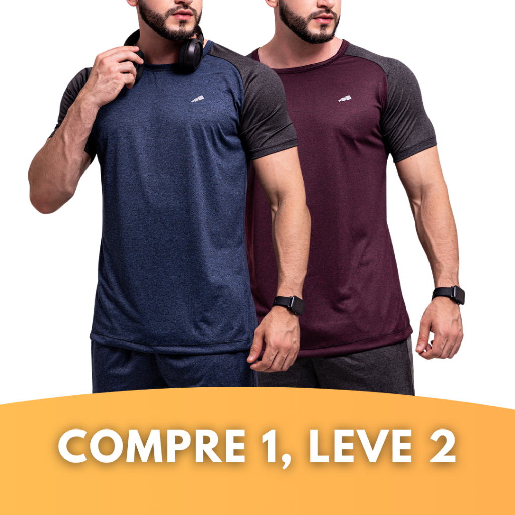 Kit 2 Camiseta Masculina Dryfit Camisa Manga Curta Gola Redonda Blusa Masculino Premium