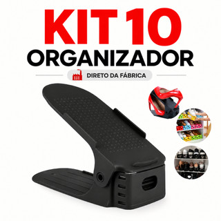 10 Organizadores De Sapato E Tênis - Preto Com Regulagem Envio Imediato!