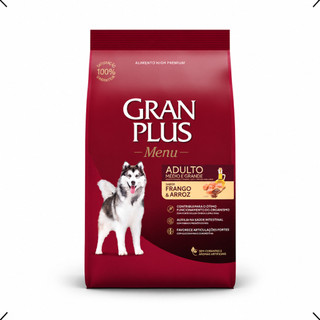 Ração GranPlus Menu Cães Adultos Frango e Arroz 15kg