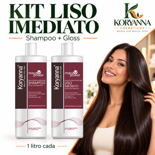 Kit Progressiva Liso Imediato Maca Power Shampoo Gloss 1L