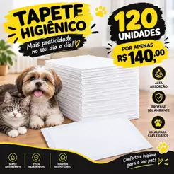 KIT Tapete Higiênico 120 UNIDADES/ SEM ADESIVO 60X60 NOVO