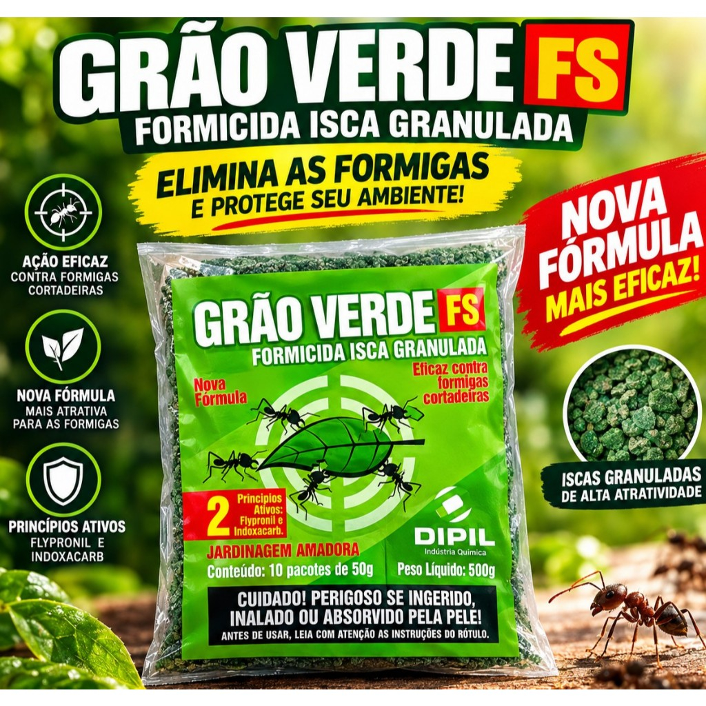Isca Granulada Para Formigas Grão Verde FS 500g — imagem 2 de 2