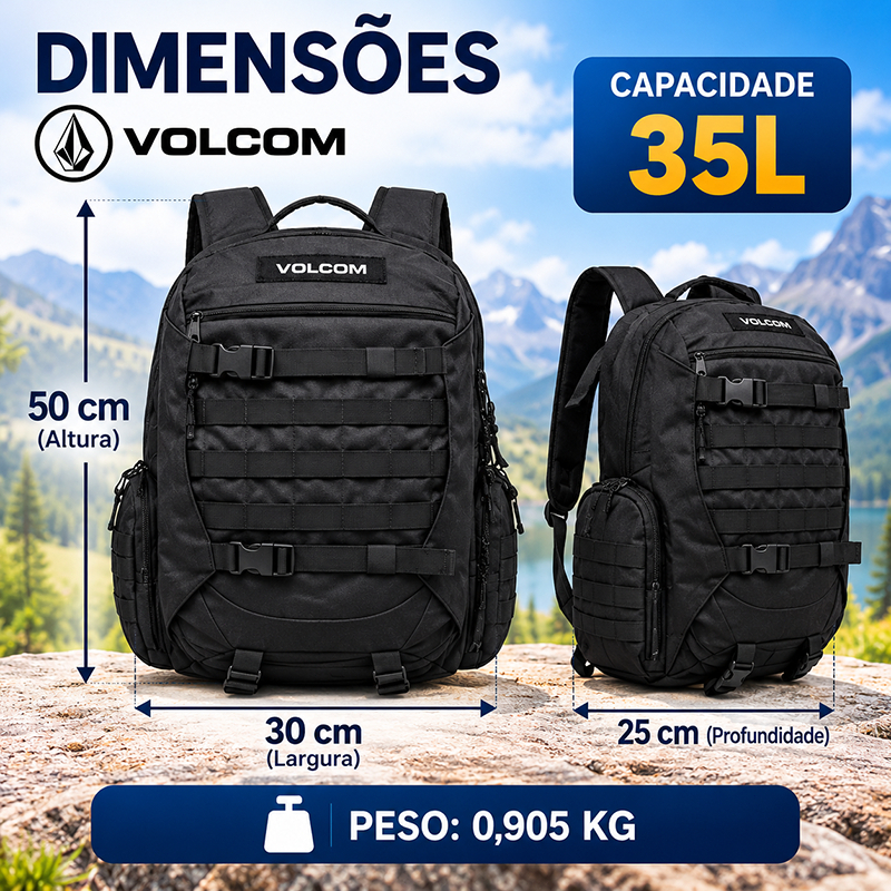 Mochila tática Cargueira Camping Reforçada Notebook Volcom · foto 2