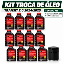KIT 12 LITROS DE ÓLEO MOTORCRAFT SINTÉTICO 5W30 + FILTRO (FORD TRANSIT 2022>)
