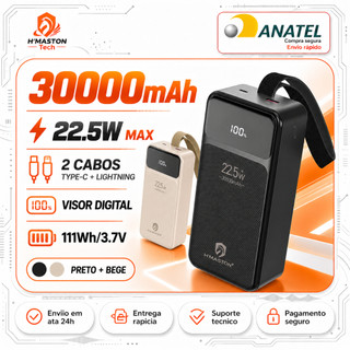 H'MASTON YD87 Power Bank 30000mAh Carregador Portátil Para Celular Bateria Portatil Carregador De Celular Portátil