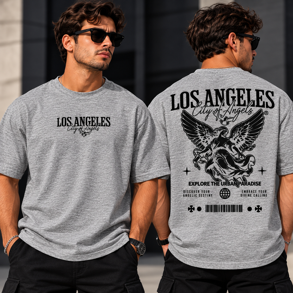 Camisa Masculina Estilosa Streetwear Los Angeles Camiseta Algodao Premium 30.1 Plus Size — imagem 2 de 2