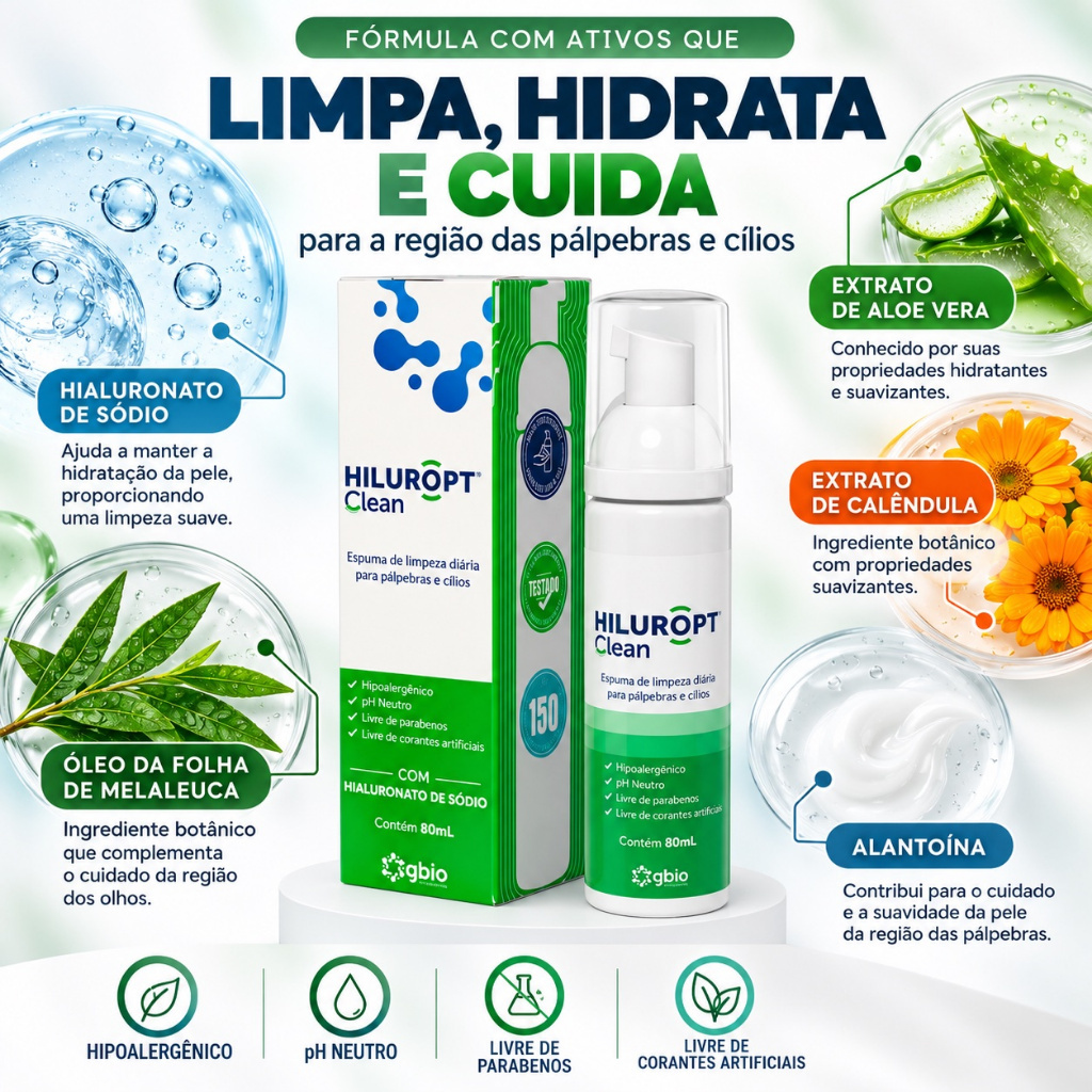 Espuma de Limpeza Diária Pálpebras e Cílios Hiluropt Clean — imagem 2 de 2