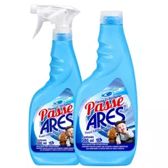 Kit Facilitador Passe Ares Com Gatilho 500mL + Refil 500mL Passa E Perfuma Roupas