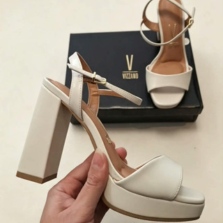 Sandália Vizzano Salto Grosso Feminino ORIGINAL Meia Pata Plataforma 12 CM