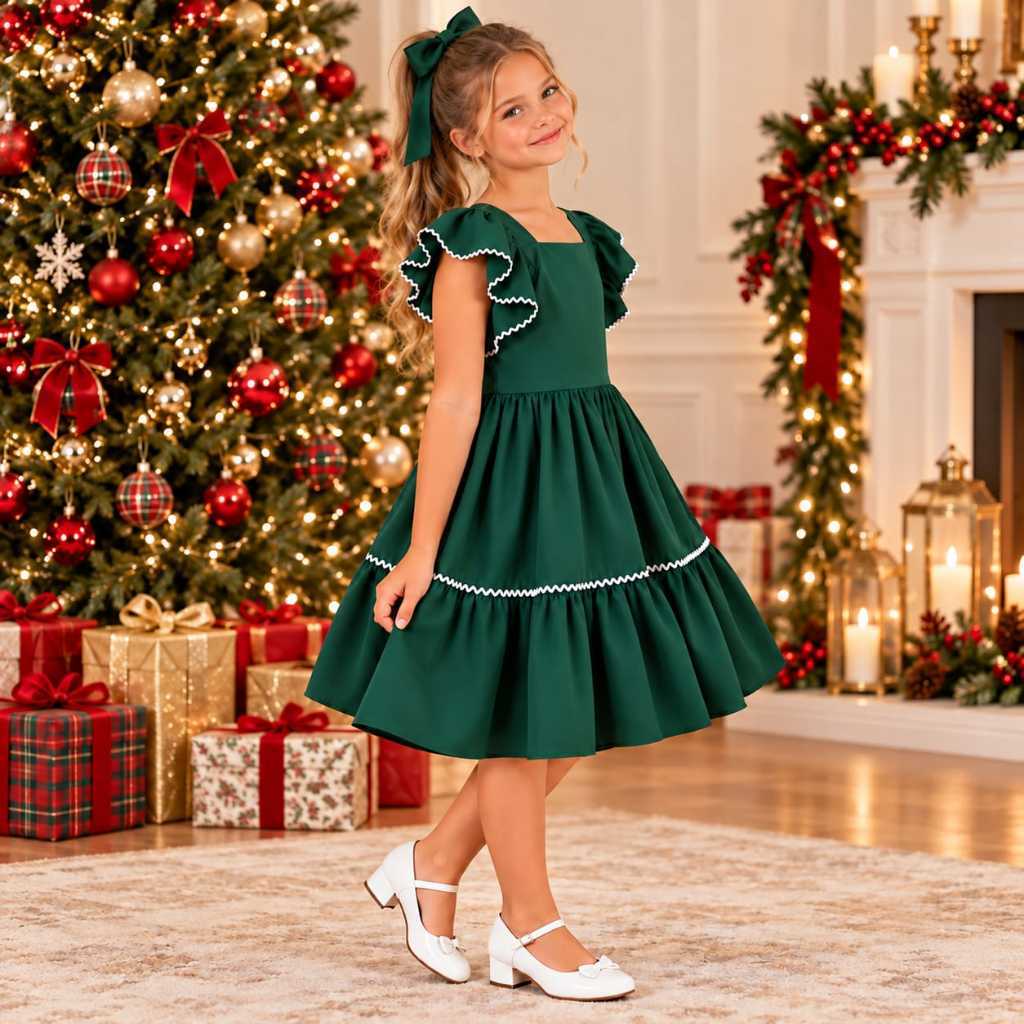 Vestido Infantil Menina Com Amarração  Festa Aniversário Casamento  Batismo Formatura Ensaio  Natal.