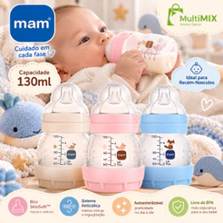 Mamadeira MAM 130ml Easy Start Anticólica Recém-Nascido