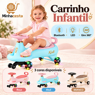 Carrinho De Rolimã Com Led elétrico Bluetooth Que Brinquedo Criança Brincadeiras de Rua