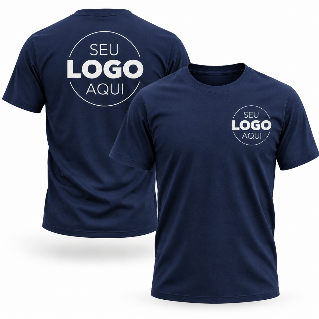 Camisa Basica Personalizada Logo Estampa Imagem Uniforme Empresa 100% Algodão