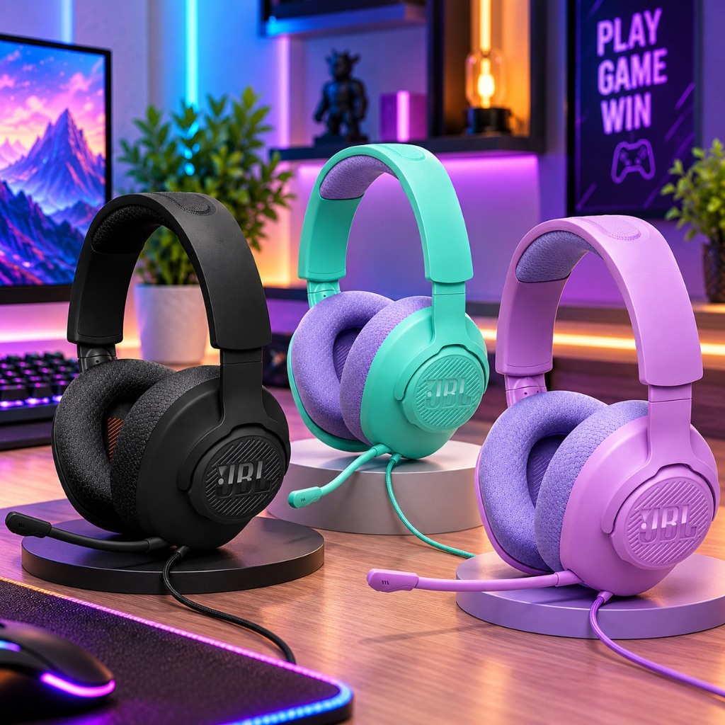 Headset Gamer JBL Quantum 100 M2 Preto com Microfone Removível P2 Multiplataforma Original