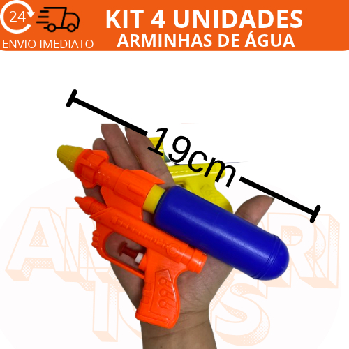 Arminha Lança agua Infantil 19cm Brinquedo Plástico Resistente Diversão Piscina Praia