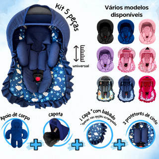 Kit Bebê Conforto 5 peças Tamanho Universal Capa Redutor Capota Protetor Cinto Galzerano Burigotto