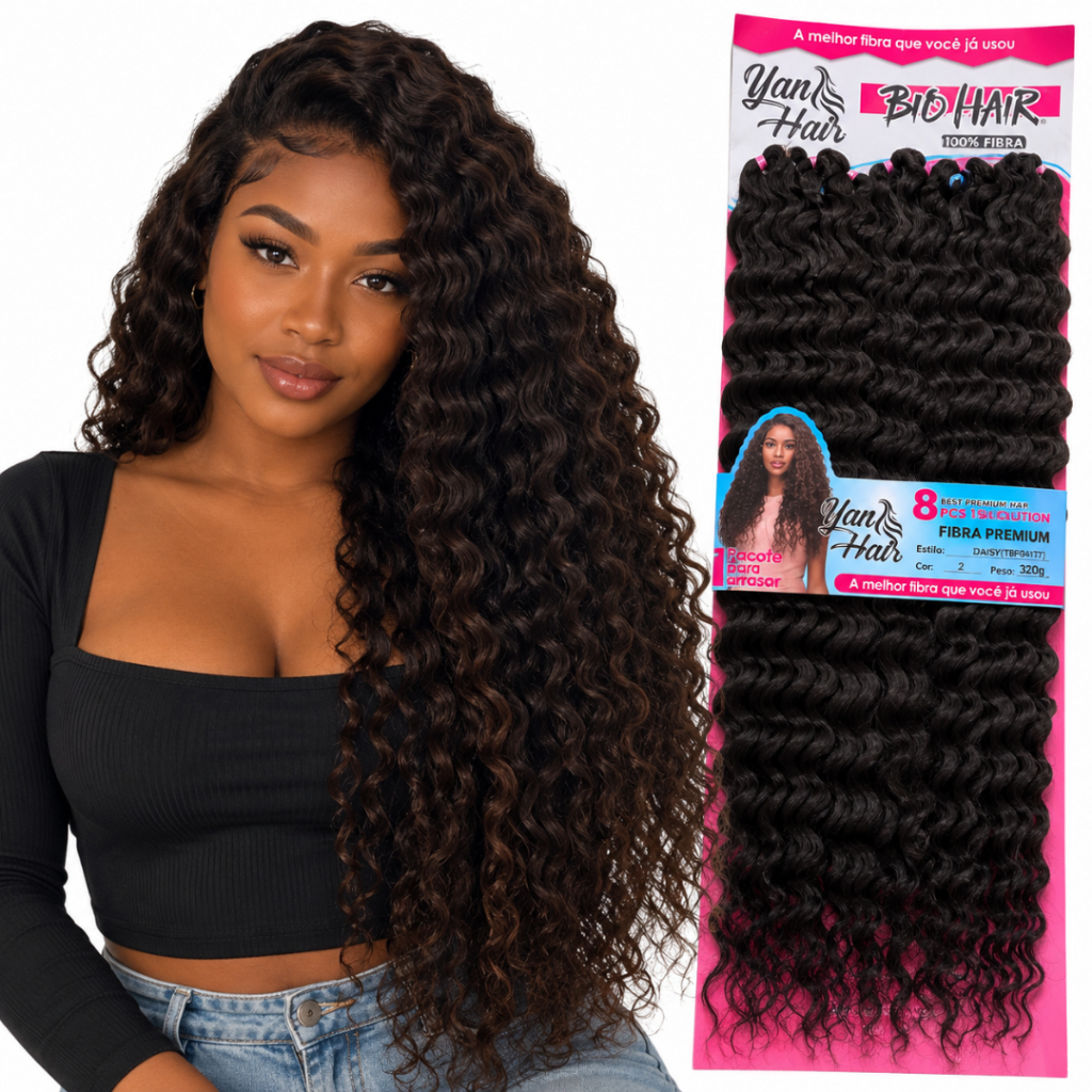 Cabelo Cacheado Orgânico 300g Super Natural Crochet 70 cm Daisy