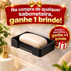 Saboneteira de Parede Sem Furo com Drenagem Porta Sabonete Banheiro Suporte Adesivo