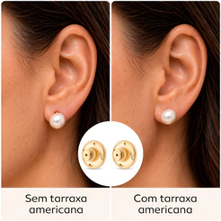 TARRAXA AMERICANA PIUKA FOLHEADA A OURO 18K