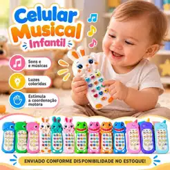 Brinquedo Interativo Celular Musical com Luz Infantil. Pronta Entrega FRETE GRÁTIS