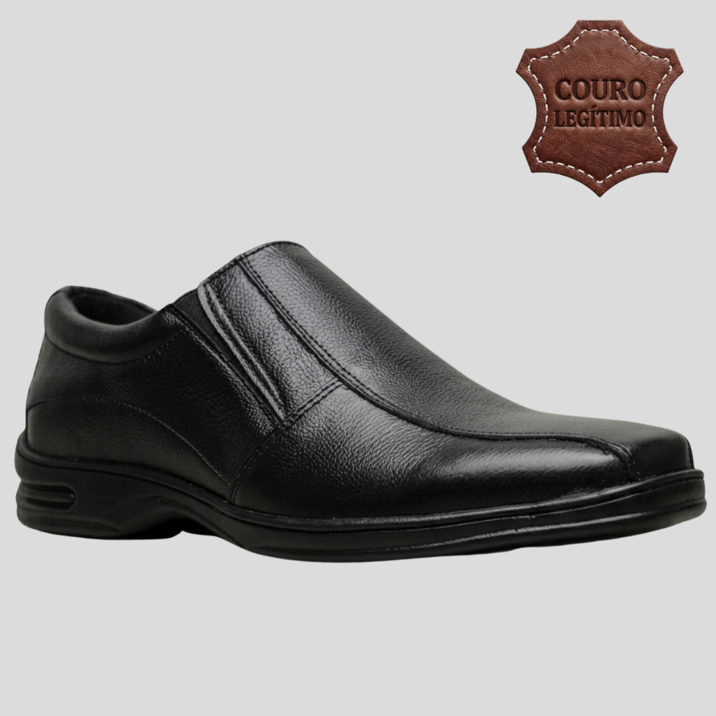 Sapato Masculino Social Couro Legítimo Resistente Antiderrapante Sola Costurada Confortável