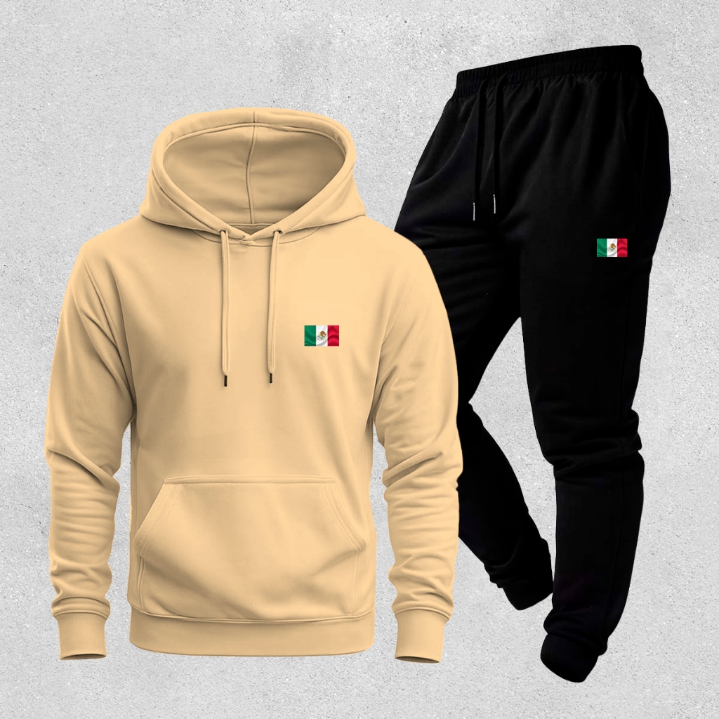 Conjunto Moletom Copa do Mundo Kit Calça e Blusa Bolso Canguru Copa do Mundo México Quente e Macio
