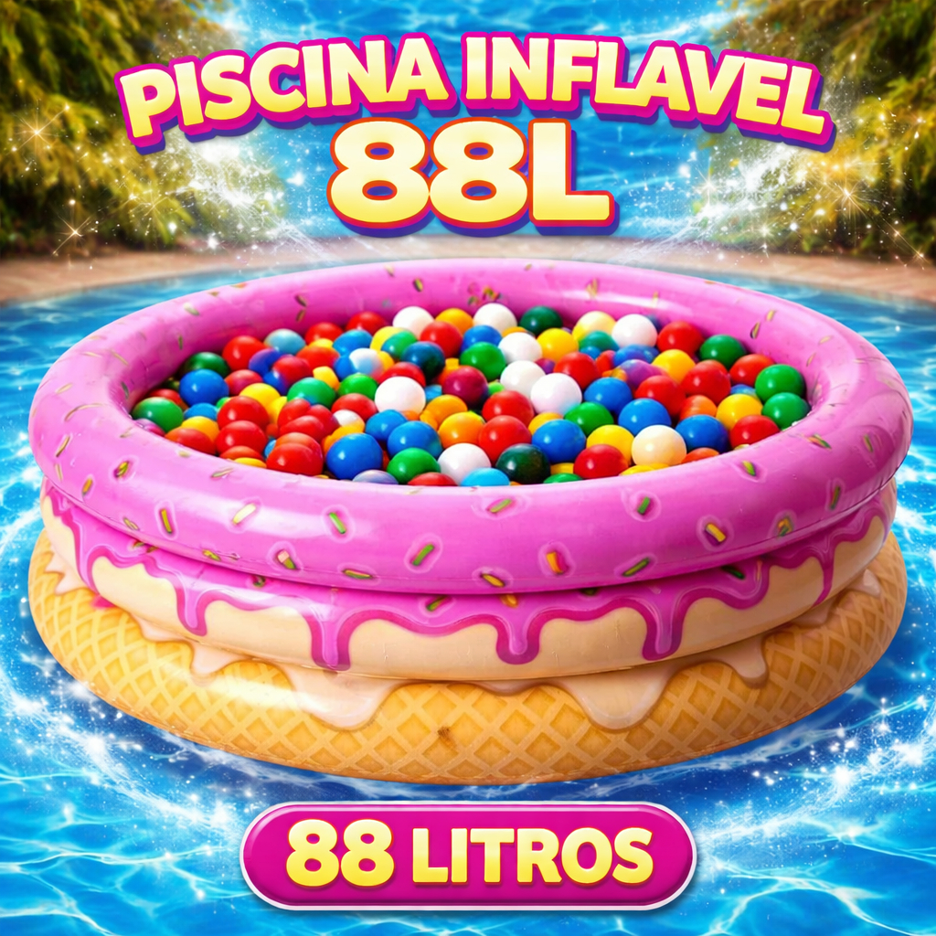 Piscina Infantil Inflável 88 Litros Redonda 3 anéis em Oferta na Shopee