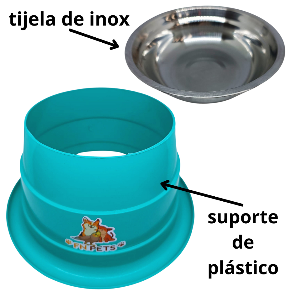 Vasilha Comedouro pote tigela inox para cães e gatos pet cachorro suporte elevado anti formigas