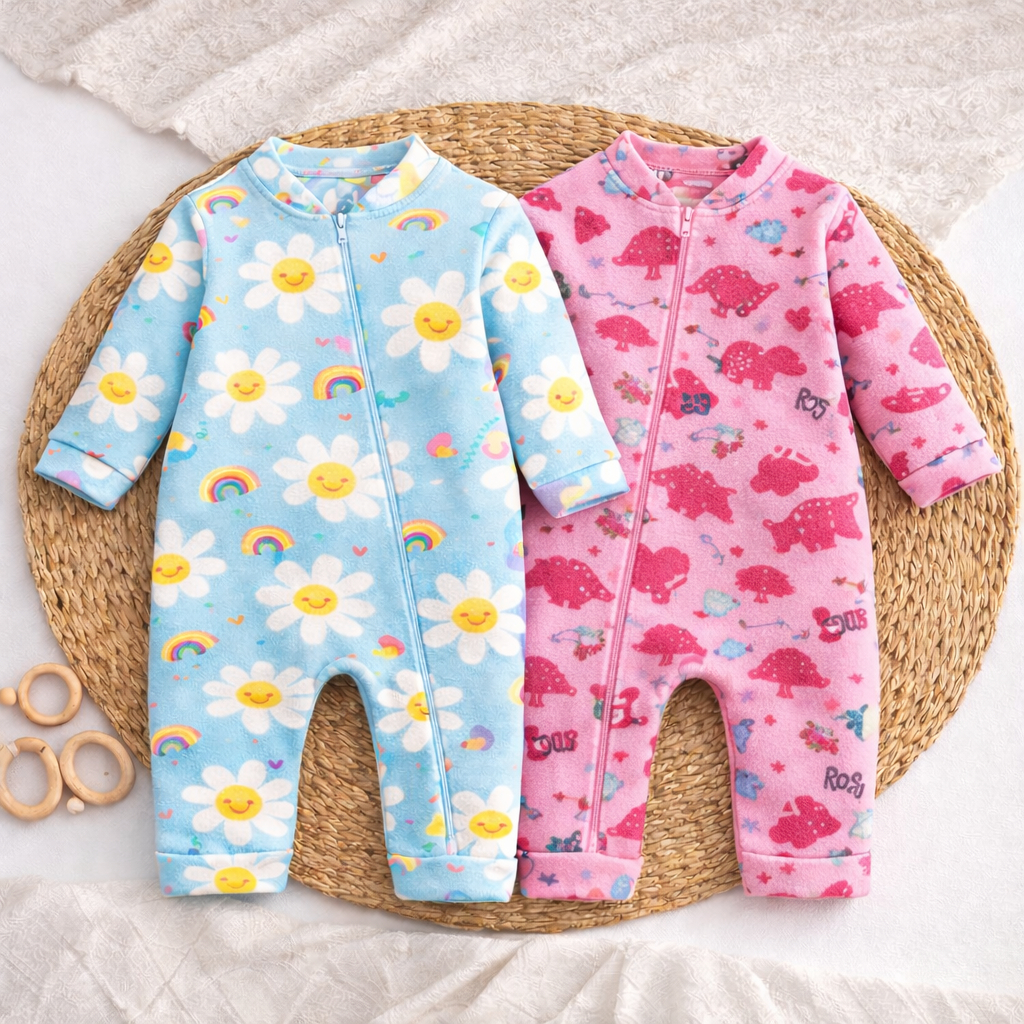 Kit 2 Macacão Bebe Menina Com Zíper Roupa Inverno Soft Peluciado Sortido em Oferta na Shopee