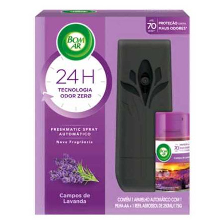 Bom Ar Spray Automático Aparelho + Refil de 250ml Lavanda