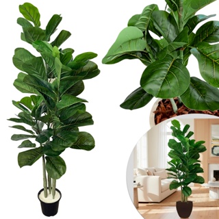 Planta Artificial Ficus Lyrata Grande Alta 1,25M Decoração para Sala Escritório Toque Real Luxo em Oferta na Shopee