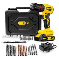 Parafusadeira Furadeira De Impacto Brushless 21v C/maleta + Kit 16 Pçs Brocas Versátil E Acessórios
